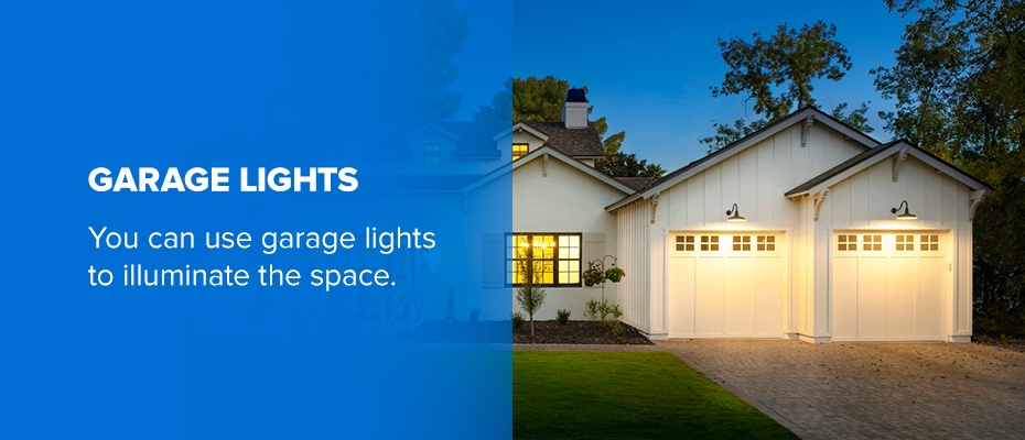 Security light store above garage door