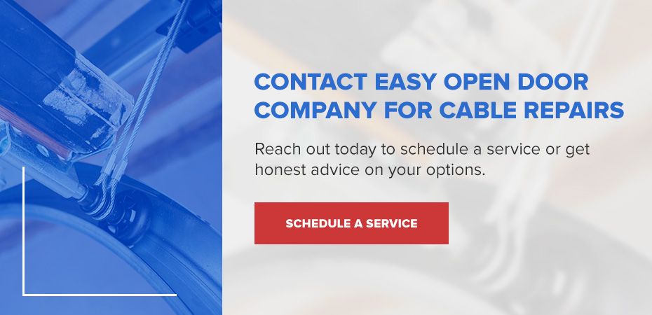 Contact us to schedule service for garage door cable repair.